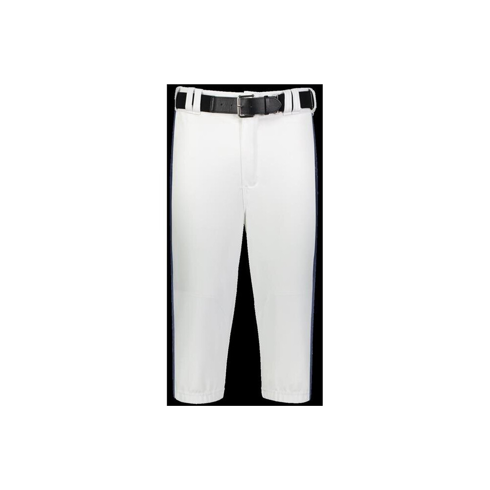 Russell R21LGM.WNA.S Adult Piped Diamond Series Knicker 2.0 Pant, White & Navy - Small