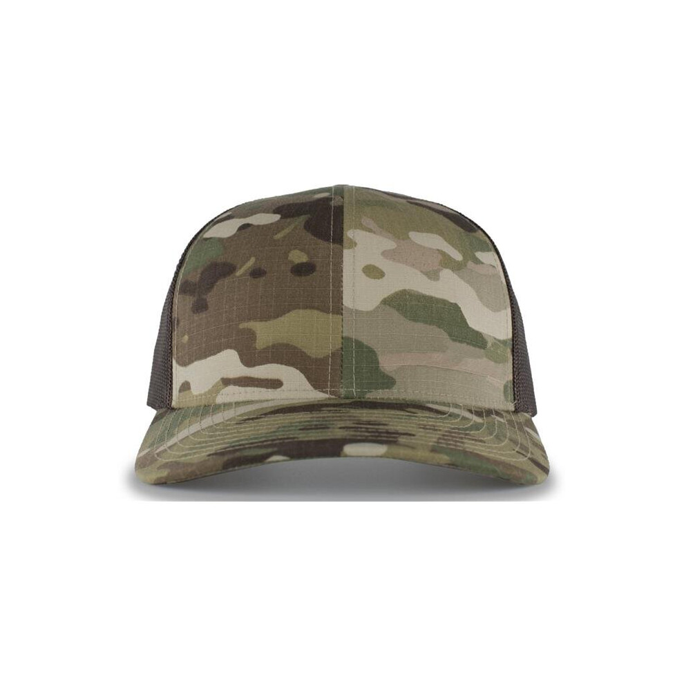 Pacific Headwear M08.62S.OS Multicam Trucker Snapback Cap, Multicam Original & Brown - One Size