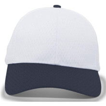 Pacific Headwear 805M.221.YTH Coolport Mesh Hook & Loop Adjustable Cap, White & Navy - Youth