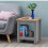 Timber Art Design UK Lisbon Side Lamp Table Bedside Cabinet With Open Storage Light Grey 1