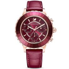 Reloj - Swarovski - Octea Lux Chrono - Cuero Rojo - Cronómetro - 39.5 mm