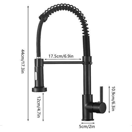 Swivel Spout Kitchen Sink Mixer Taps with Pull Out Bidet Spray Tap Chrome 1