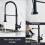 Swivel Spout Kitchen Sink Mixer Taps with Pull Out Bidet Spray Tap Chrome 3