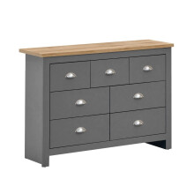 Lisbon Bedroom Chest of 3+4 Drawers Storage Furniture Light Grey