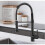 Swivel Spout Kitchen Sink Mixer Taps with Pull Out Bidet Spray Tap Chrome 8