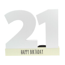 Age 21 Signature Block 21st Birthday Standing Wood Plaque You Sign Pen Included