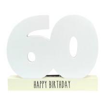 Age 60 Signature Block 60th Birthday Standing Wood Plaque You Sign Pen Included