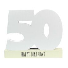 Age 50 Signature Block 50th Birthday Standing Wood Plaque You Sign Pen Included