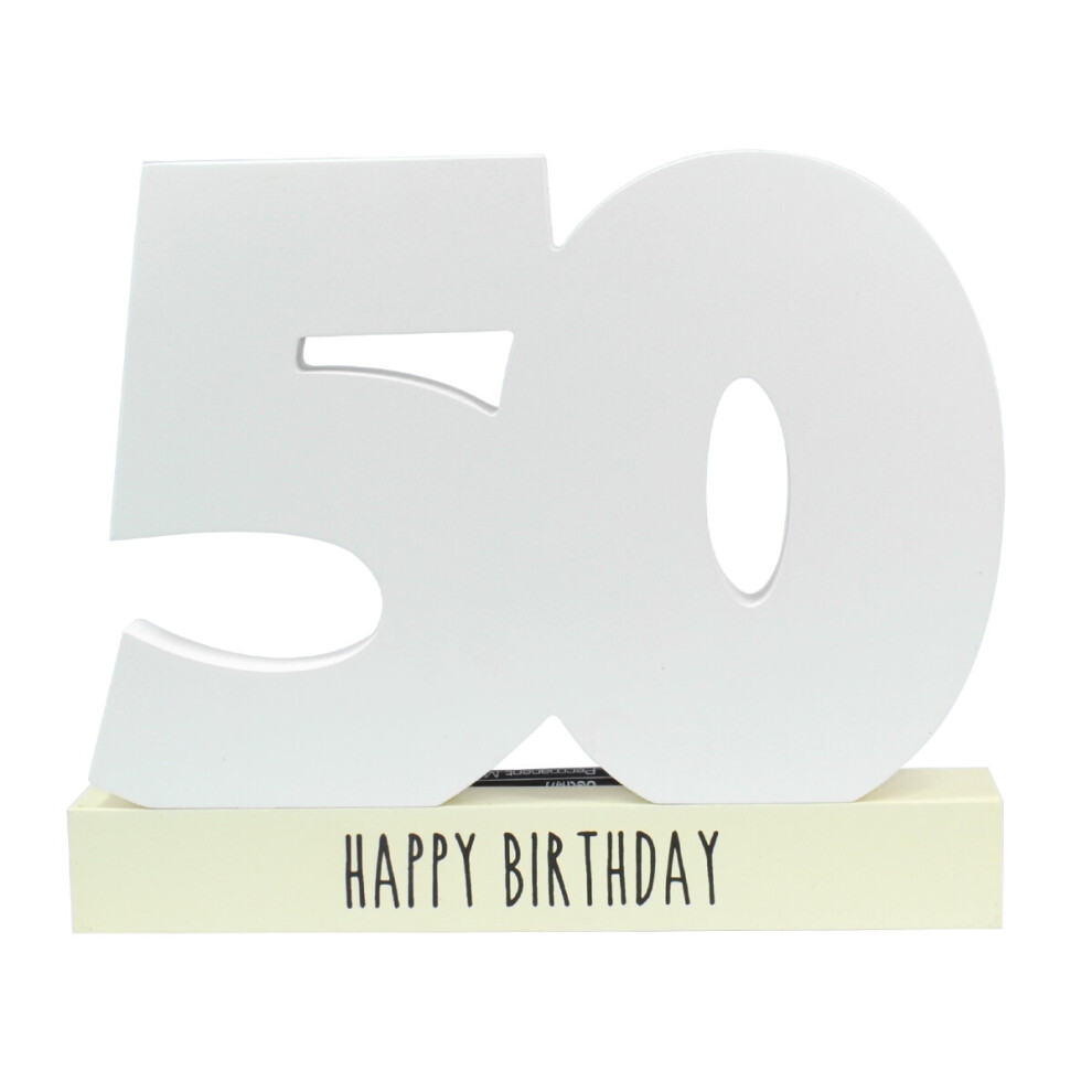 Age 50 Signature Block 50th Birthday Standing Wood Plaque You Sign Pen Included
