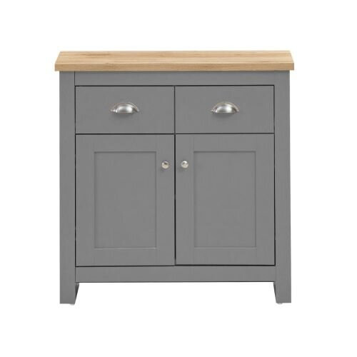 Timber Art Design UK Lisbon Compact 2 Doors 2 Drawer Sideboard Storage Cupboard Light Grey 1