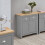Timber Art Design UK Lisbon Compact 2 Doors 2 Drawer Sideboard Storage Cupboard Light Grey 1
