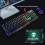 (Black) LED Gaming Keyboard & Mouse Set Rainbow USB Illuminated for PC Laptop Xbox PS4 8