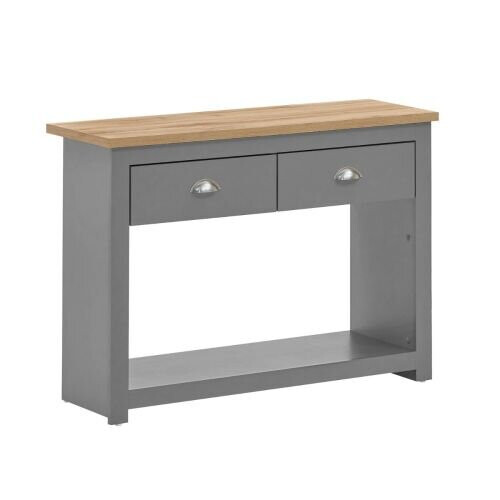 Timber Art Design UK Lisbon Console Hall Way Table with 2 Drawers Light Grey 1