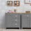Timber Art Design UK Lisbon 1 Door 3 Drawer Storage Cabinet Sideboard Light Grey 1