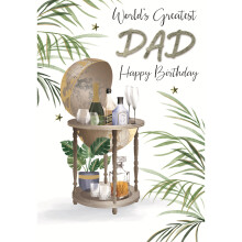 Greatest Dad Birthday Embellished Hand-Finished Greeting Card Magnifique Range