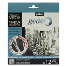 Pebeo Gedeo mirror effect silver finish leaves 12, 14 x 14cm