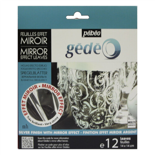 Pebeo Gedeo mirror effect silver  finish  leaves 12, 14 x 14cm
