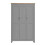 Timber Art Design UK 3 Piece Set 3 Doors Wardrobe 4 Drawer Chest Bedside Table  Light Grey 4