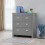 Timber Art Design UK 3 Piece Set 3 Doors Wardrobe 4 Drawer Chest Bedside Table  Light Grey 7