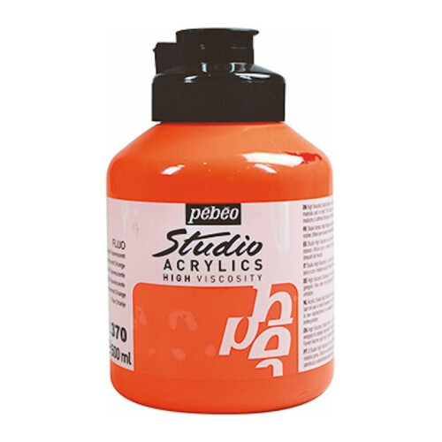 Pebeo Acrylic studio paint 500ml Fluorescent Orange