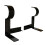 (Black) Kwik Hang 2 X Curtain Rod Bracket Holders High Quality 6
