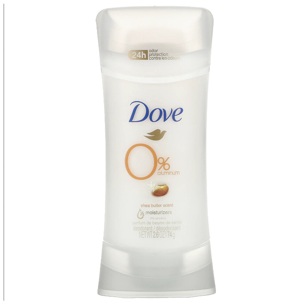 Dove, 0% Aluminum Deodorant, Shea Butter, 2.6 oz (74 g)