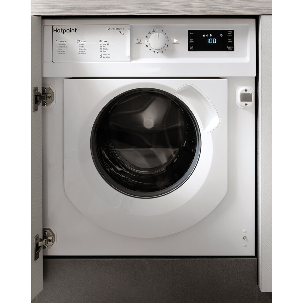 Hotpoint BIWMHG71483UKN Integrated 7Kg Washing Machine with 1400 rpm - White