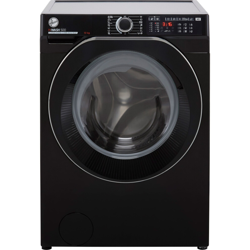 Hoover H-WASH 500 HW410AMBCB/1 Wifi Connected 10Kg Washing Machine with 1400 rpm - Black