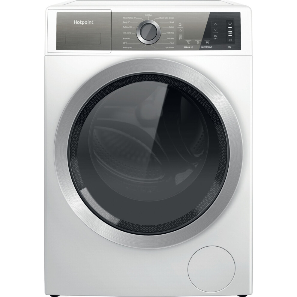 Hotpoint H6W845WBUK 8Kg Washing Machine with 1400 rpm - White