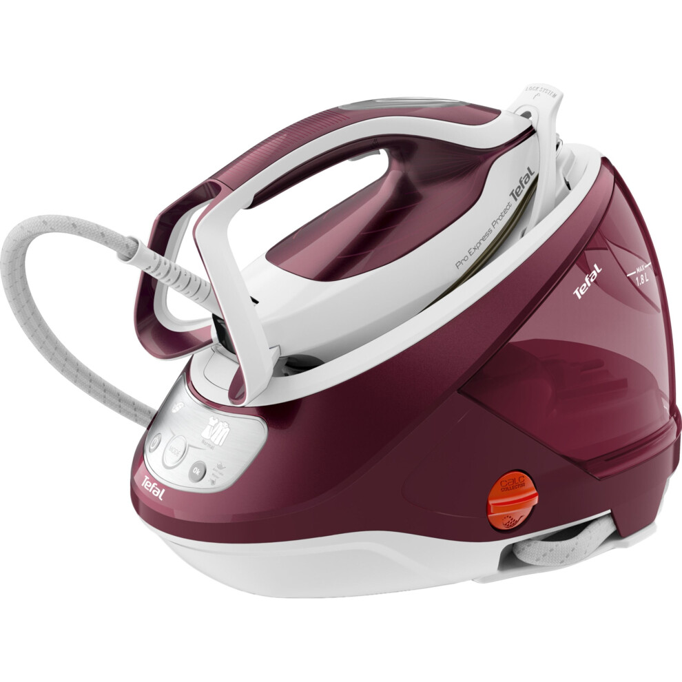 Tefal Pro Express Protect Steam Generator Iron, 7.5 Bar, White/Burgundy | 540 g/min Steam Boost, 135 g/min Continuous Steam, 1.8L Tank, Durilium Soleplate, Safe for All Fabrics, GV9220 - Image 2