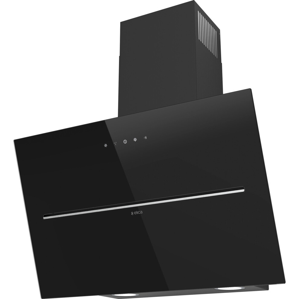 Elica SHY-BLK-90 90 cm Chimney Cooker Hood - Black Glass