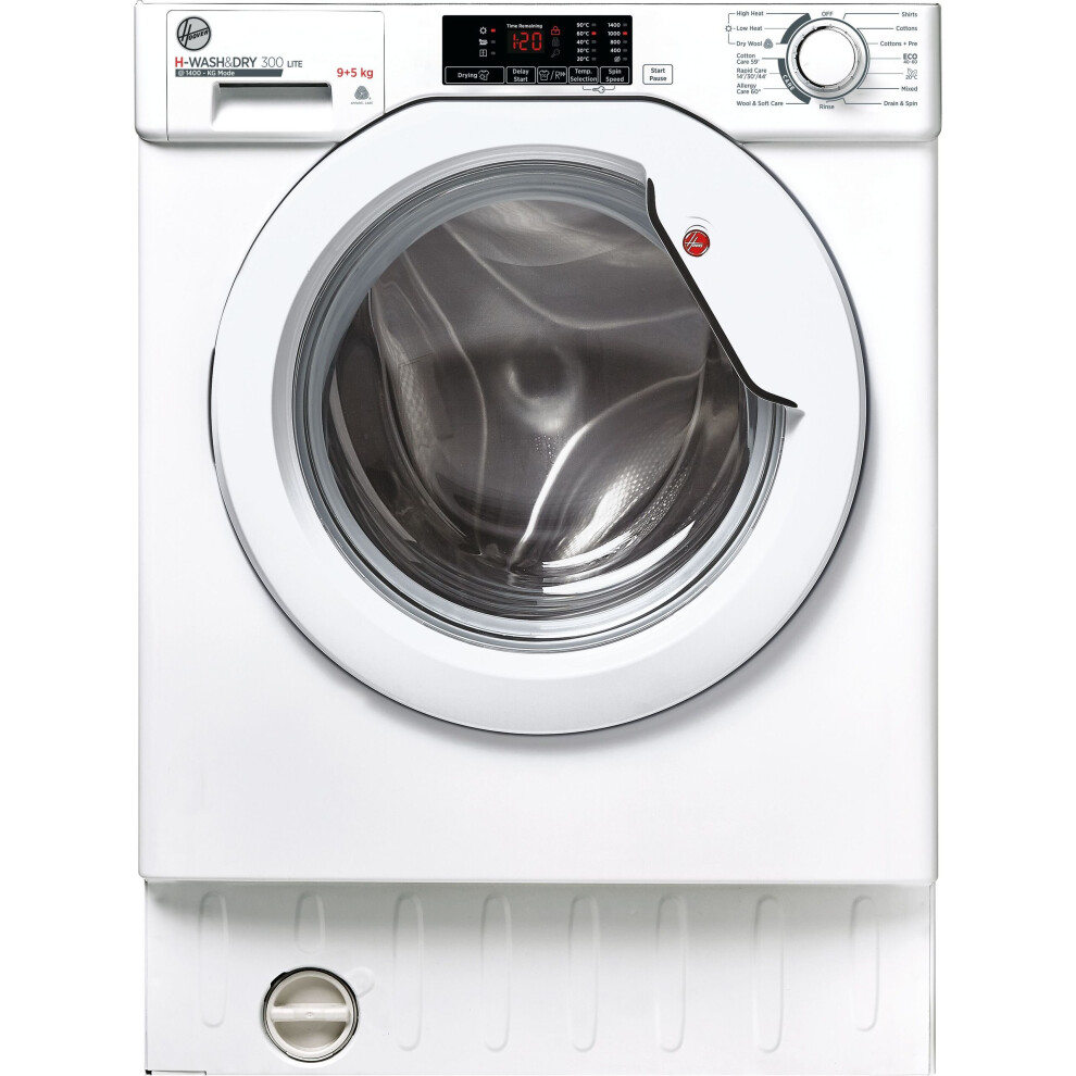 Hoover H-WASH&DRY 300 LITE HBD495D1E/1 Integrated 9Kg / 5Kg Washer Dryer with 1400 rpm - White
