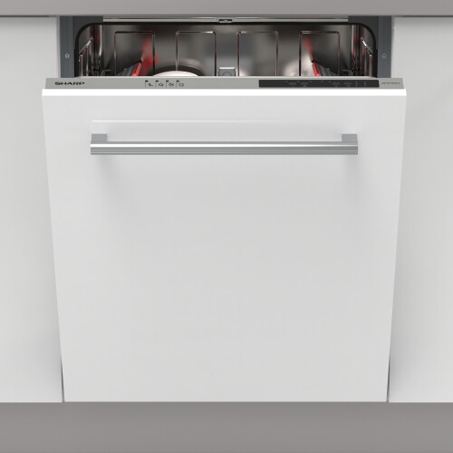Sharp Sharp QW-NI13I49EX-EN Fully Integrated Standard Dishwasher - Silver Control Panel