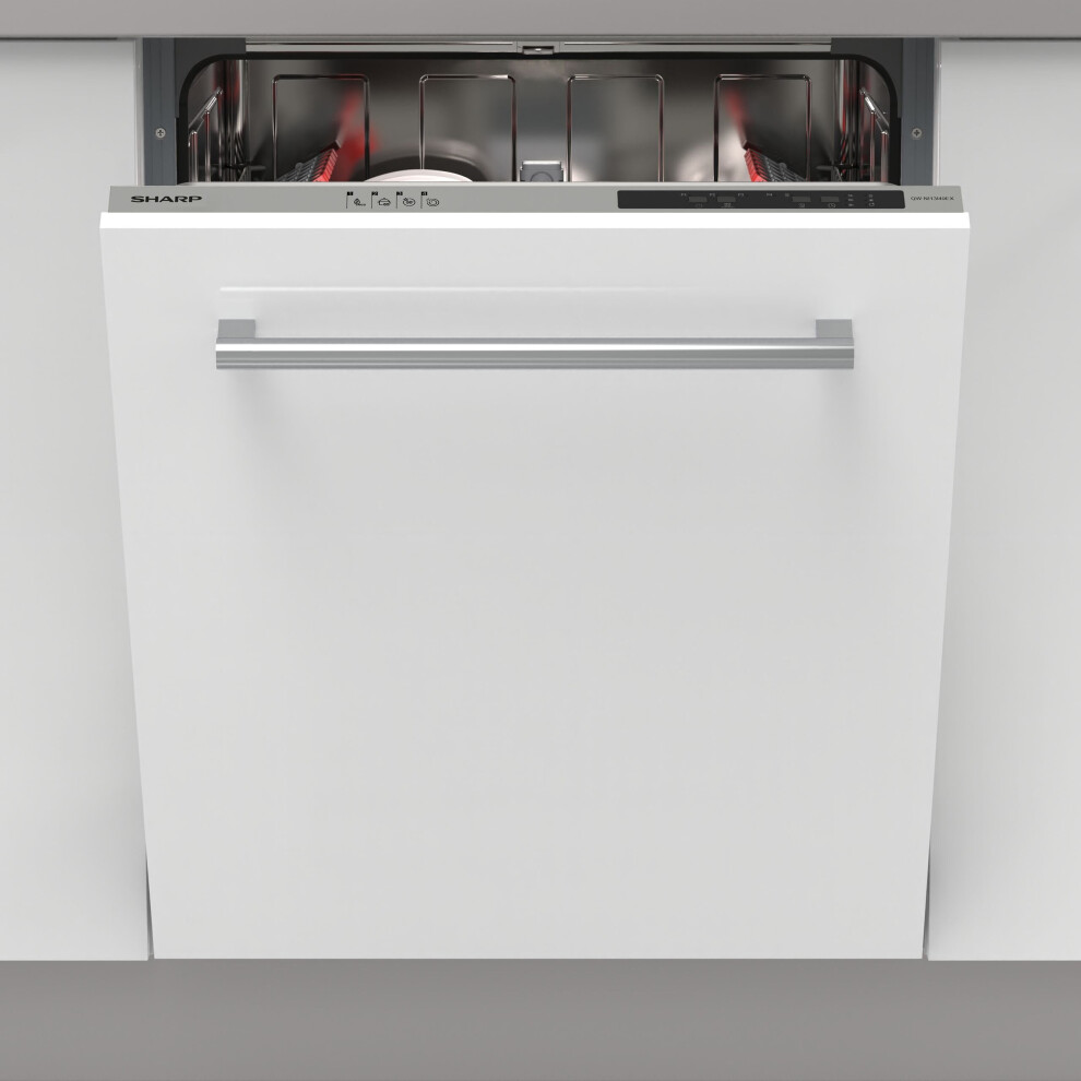 Sharp QW-NI13I49EX-EN Fully Integrated Standard Dishwasher - Silver Control Panel