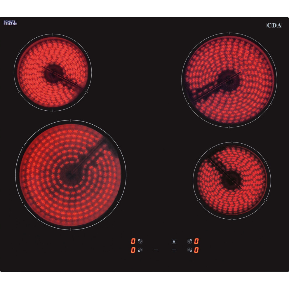 CDA HC6621FR 58cm Ceramic Hob - Black