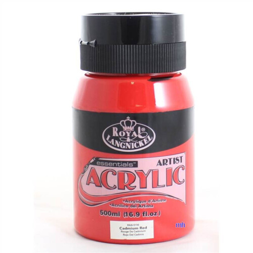 Essentials Acrylic Paint 500ml - Cadmium Red