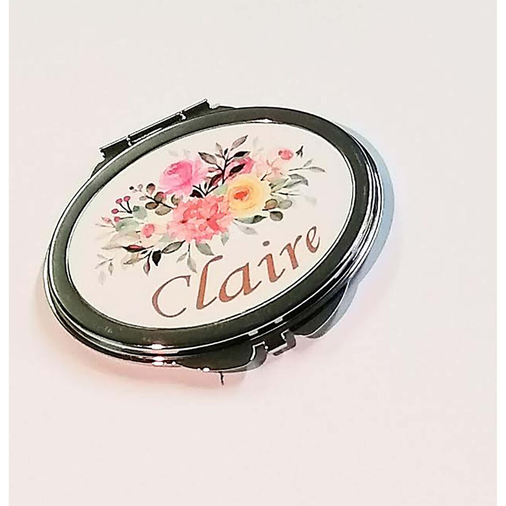 Personalised Gift Products Personalised Gold Floral Bouquet Compact Mirror Gift