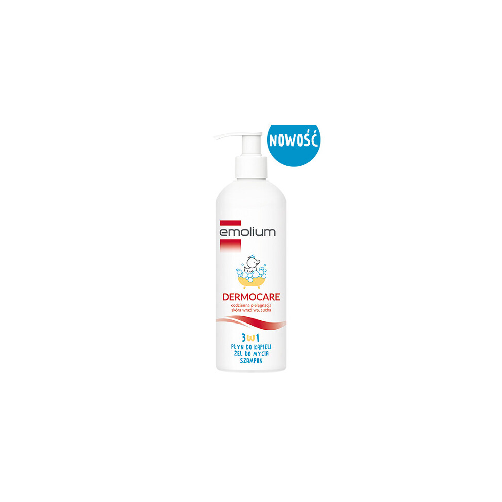 Dermocare 3W1, Płyn Do Kąpieli, Żel Do Mycia, Szampon Po 1 Miesiącu Życia, 400 Ml Emolium