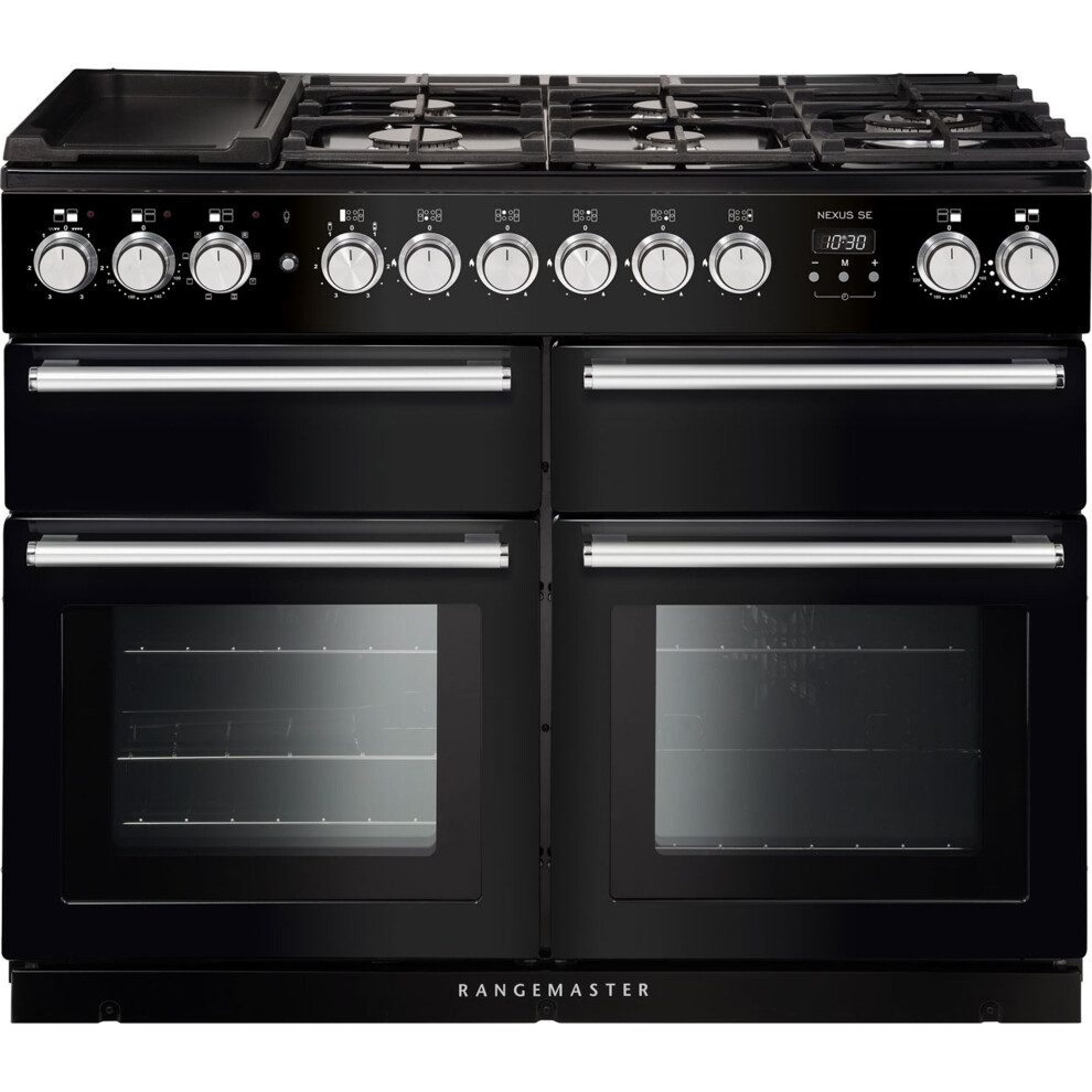 Rangemaster Nexus SE NEXSE110DFFBL/C 110cm Dual Fuel Range Cooker - Black / Chrome