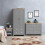 Timber Art Design UK Lisbon 3 Piece Set Wardrobe 7 Drawer Chest 1 Drawer Bedside Table Light Grey 1