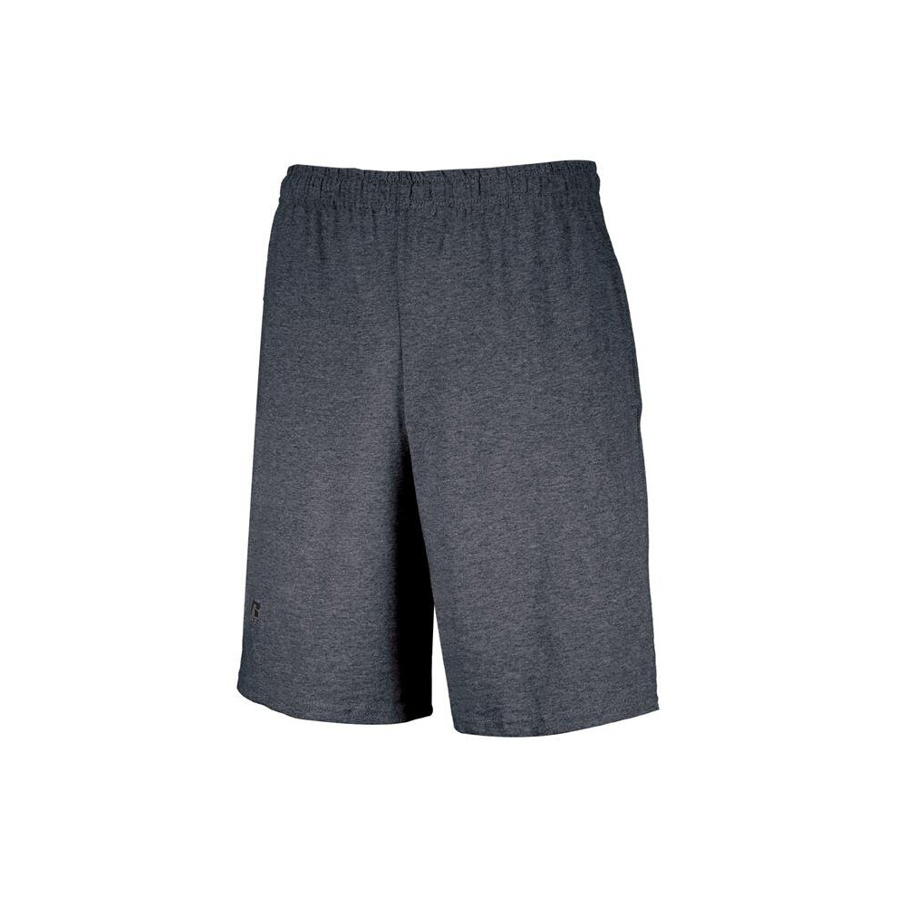 Russell 25843M.CD1.2XL Adult Basic Cotton Pocket Shorts, Black Heather - 2XL