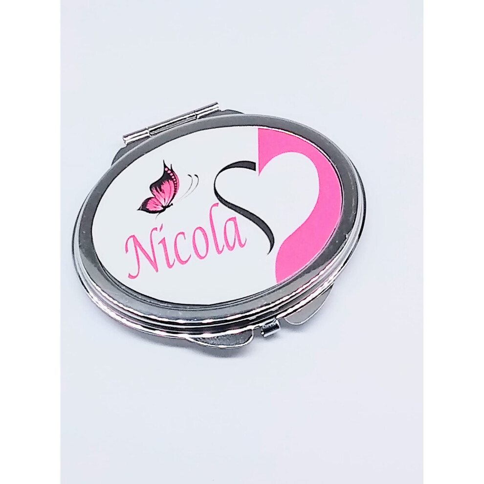 Personalised Gift Products Personalised Open Hearted Compact Mirror Gift