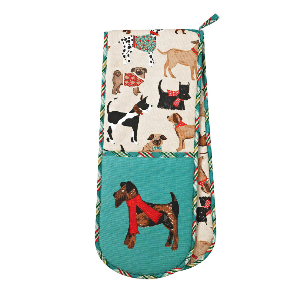 Ulster Weavers Double Oven Glove - Hound Dog (100% Cotton Outer; 100% Polyester Wadding; Ce Marked, Turqouise)