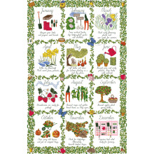 Ulster Weavers Cotton Tea Towel - Gardeners Calendar (100% Cotton, Green)