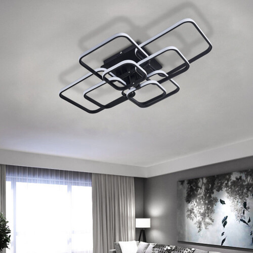 Living And Home (8 Head, Cool White) Modern LED Ceiling Light Square Chandelier Lamp Bedroom Light 2