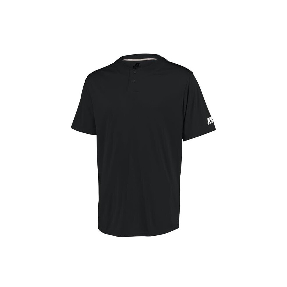 Russell 3R7X2M.BLK.M Adult Performance Two-Button Solid Jersey, Black - Medium