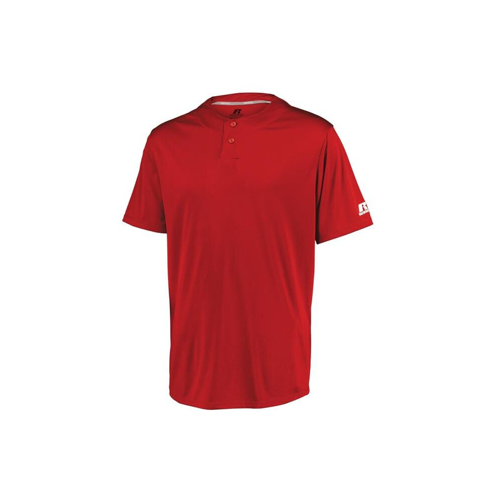 Russell 3R7X2M.TRR.S Adult Performance Two-Button Solid Jersey, True Red - Small