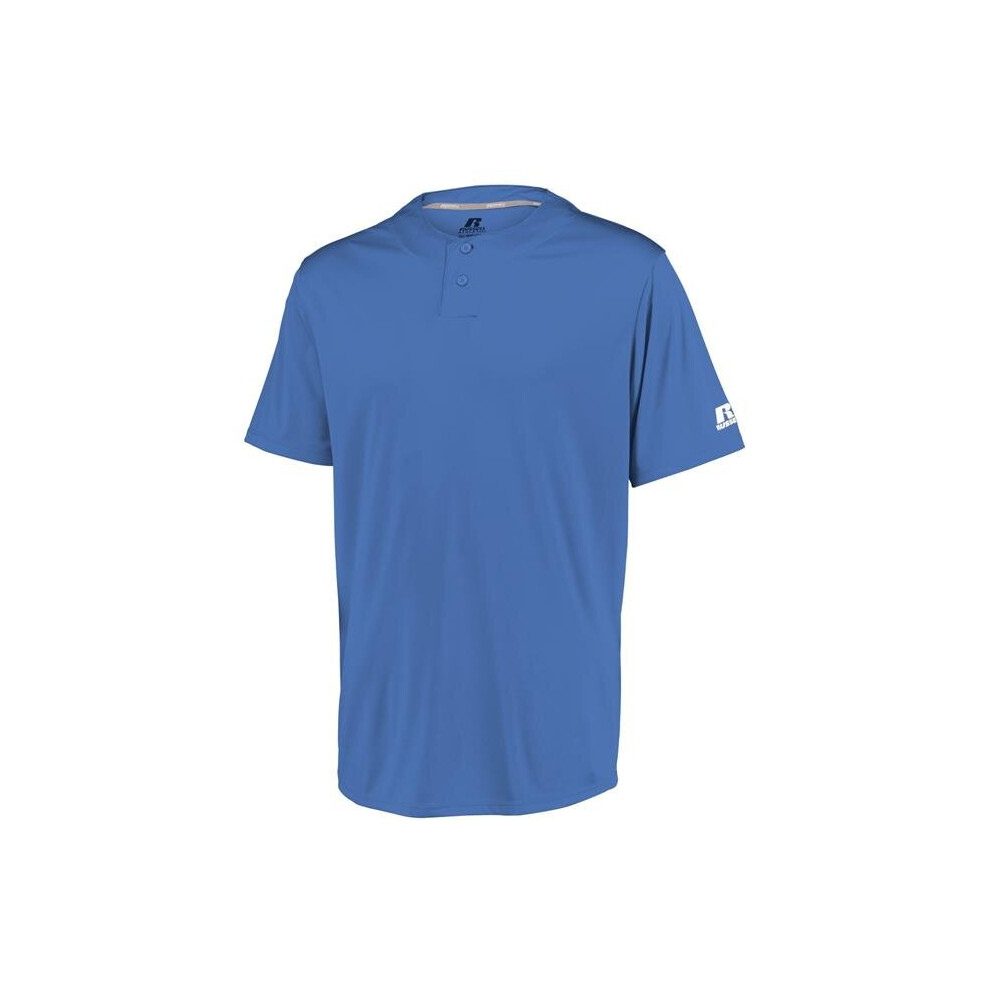 Russell 3R7x2m.cbu.m Adult Performance Two-Button Solid Jersey, Columbia - Medium Blue