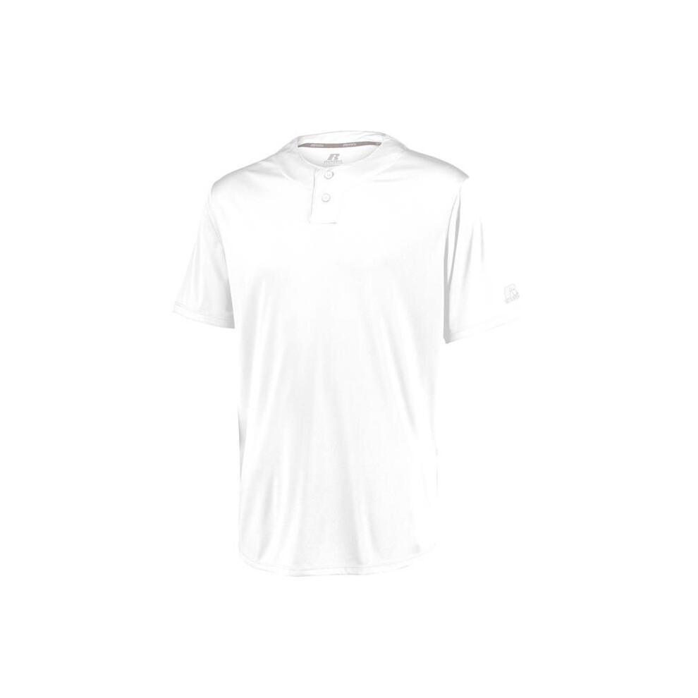 Russell 3R7X2M.WHI.M Adult Performance Two-Button Solid Jersey, White - Medium