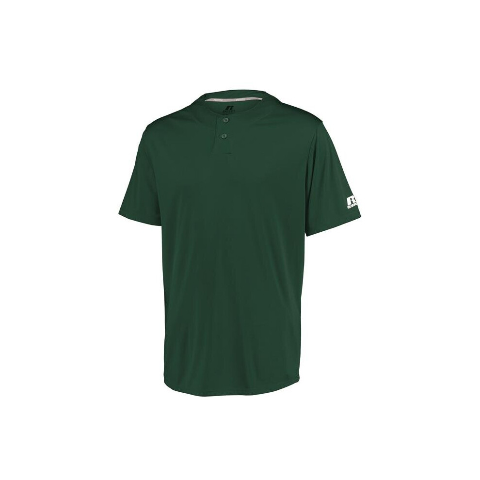 Russell 3R7X2M.DGR.S Adult Performance Two-Button Solid Jersey, Dark Green - Small